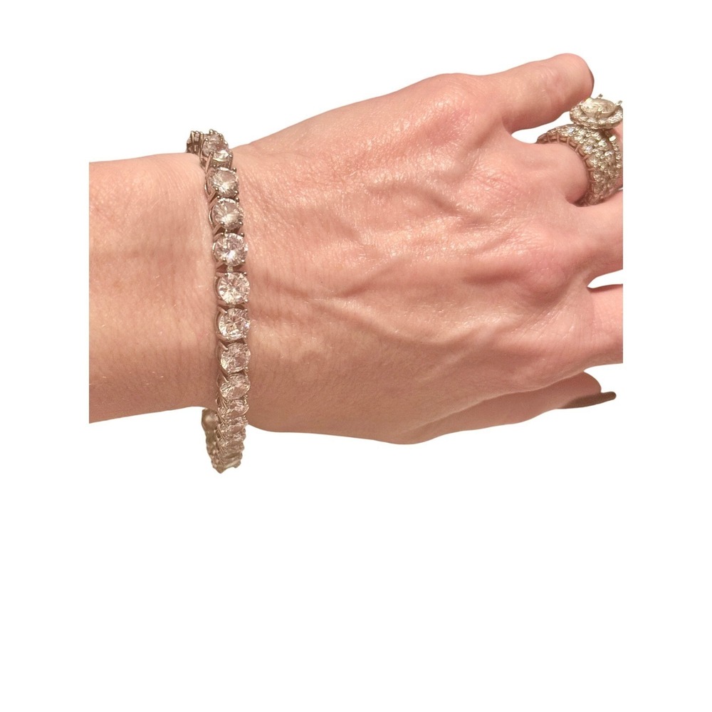 Simulated Sterling Silver Diamond Zirconia 10 CT T.W. Tennis Bracelet